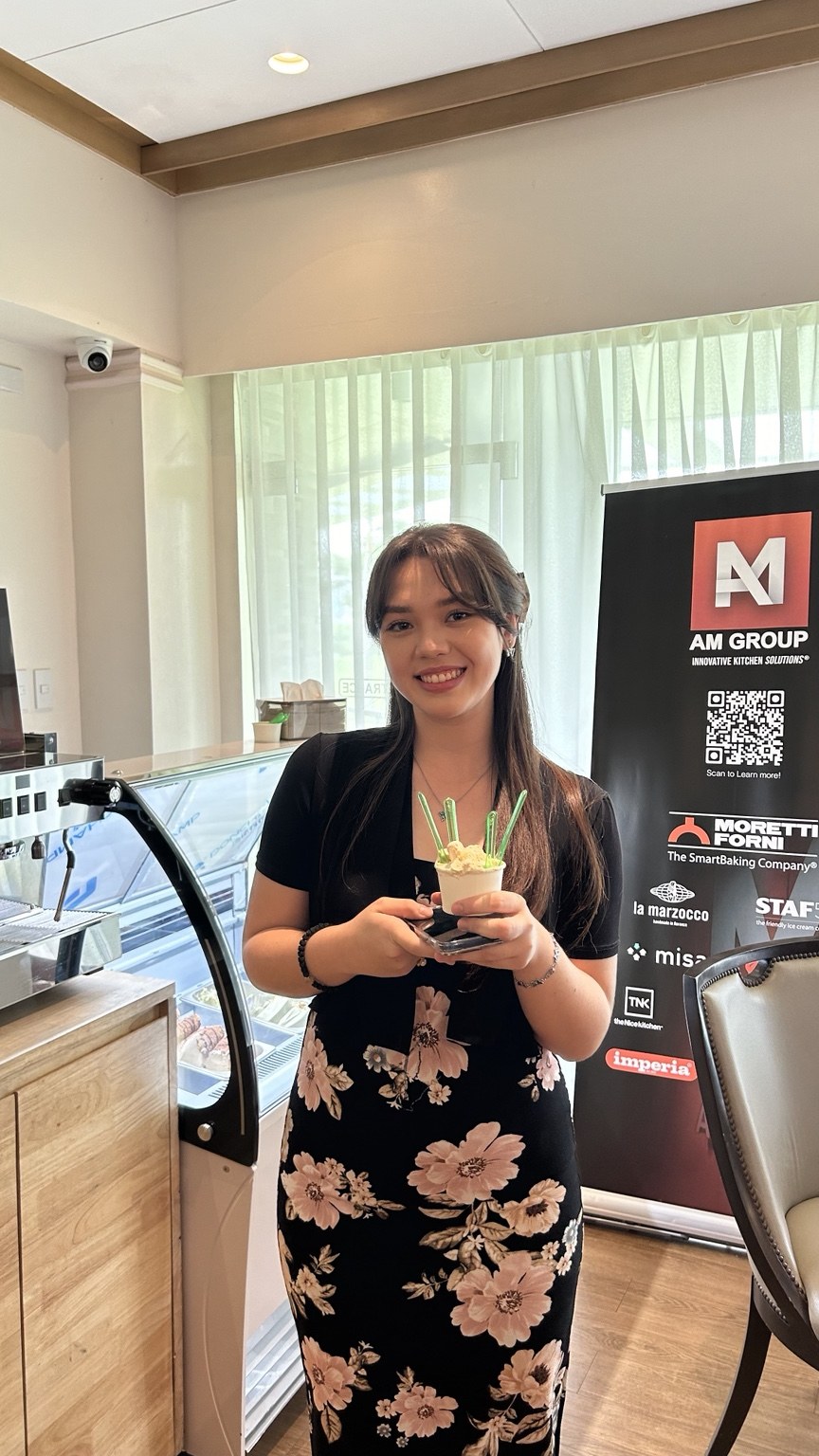 Natalie with gelato at Manila Golf